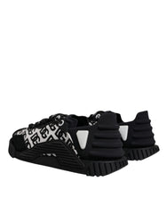 Dolce & Gabbana Black Logo Lace Up Low Top NS1 Sneakers Shoes