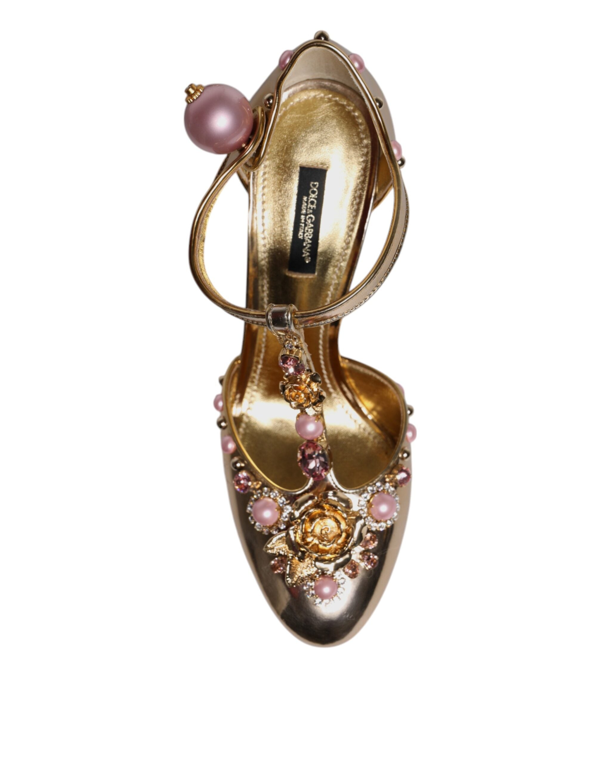 Guldfärgade utsmyckade Vally Heels-sandaler