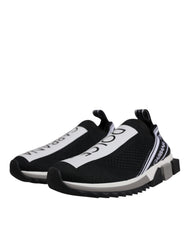 Dolce & Gabbana Black White Slip On Sorrento Sneakers Shoes