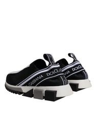 Dolce & Gabbana Black White Slip On Sorrento Sneakers Shoes