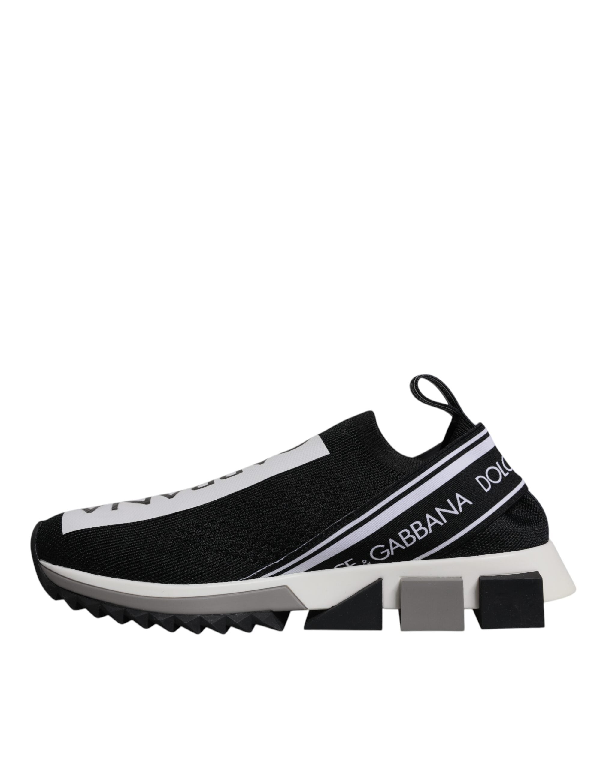 Dolce & Gabbana Black White Slip On Sorrento Sneakers Shoes