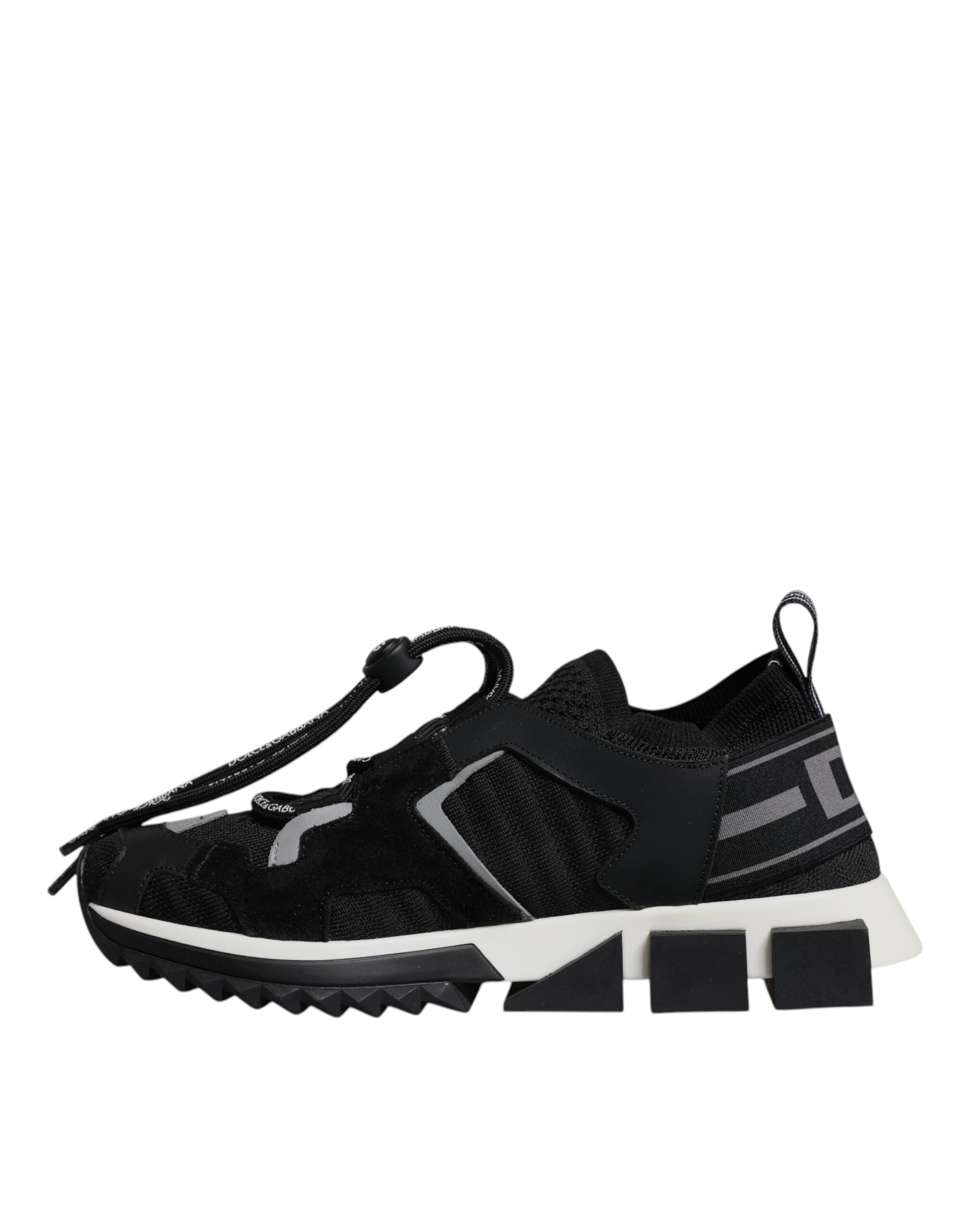 Dolce & Gabbana Black Mesh Sorrento Trekking Sneakers Shoes
