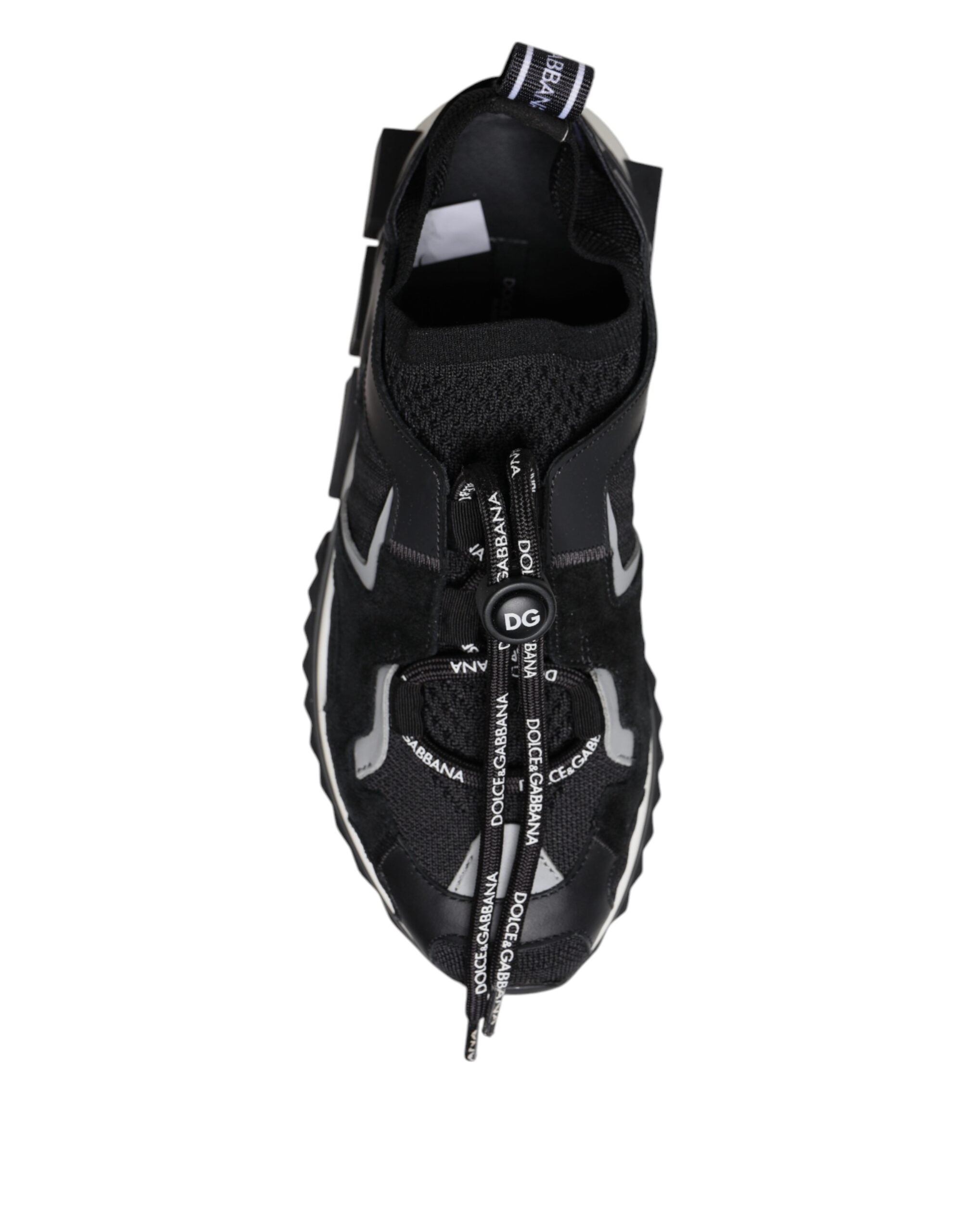 Dolce & Gabbana Black Mesh Sorrento Trekking Sneakers Shoes