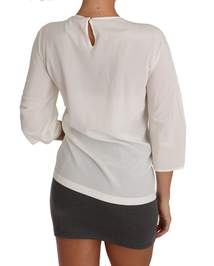 Dolce &amp; Gabbana Vit Siden #dgfamily Blus T-shirt