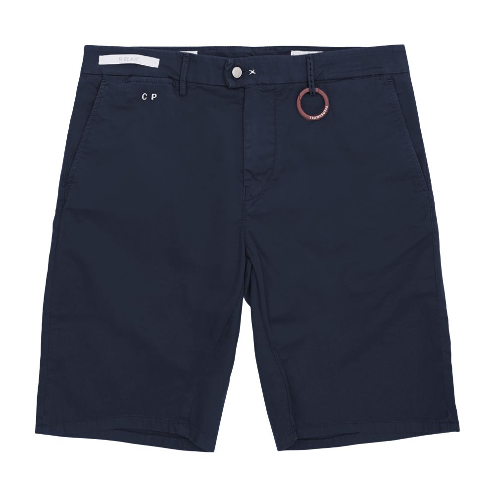 Blå linnekorta shorts