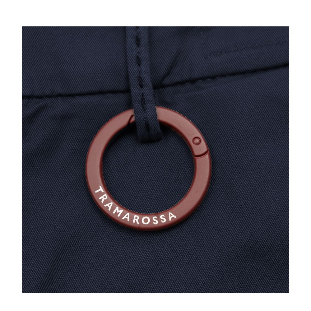 Blå linnekorta shorts