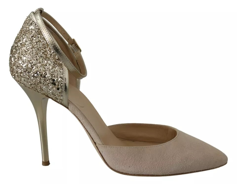 Beige linneskor med ankelrem