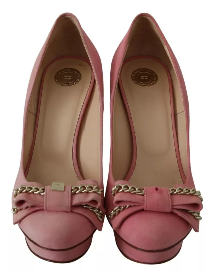 Rosa Pumps med Stilettklack och Rosett