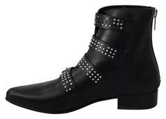 Dondup Black Fashion Buckled Zipper Ankle Boots Shoes
