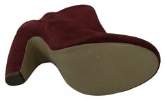 Steve Madden Maroon Blush Velvet Suede Penelope Ankle Boots Shoes