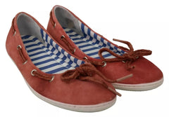 Pantofola D'Oro Coral Suede Lace Bow Loafers Ballet Flat Shoes