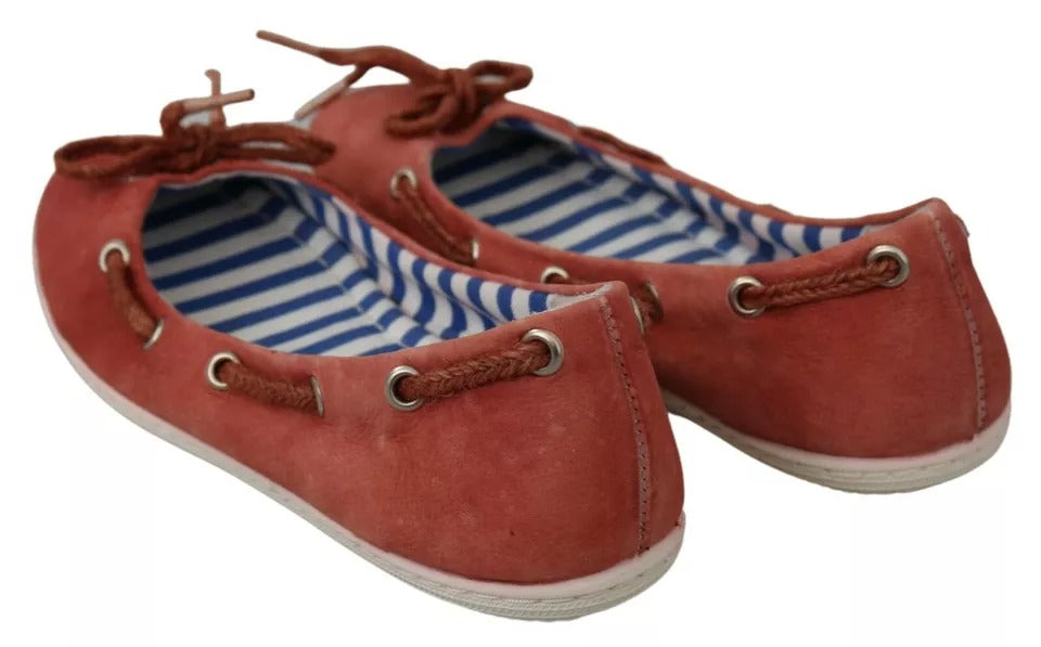 Pantofola D'Oro Coral Suede Lace Bow Loafers Ballet Flat Shoes