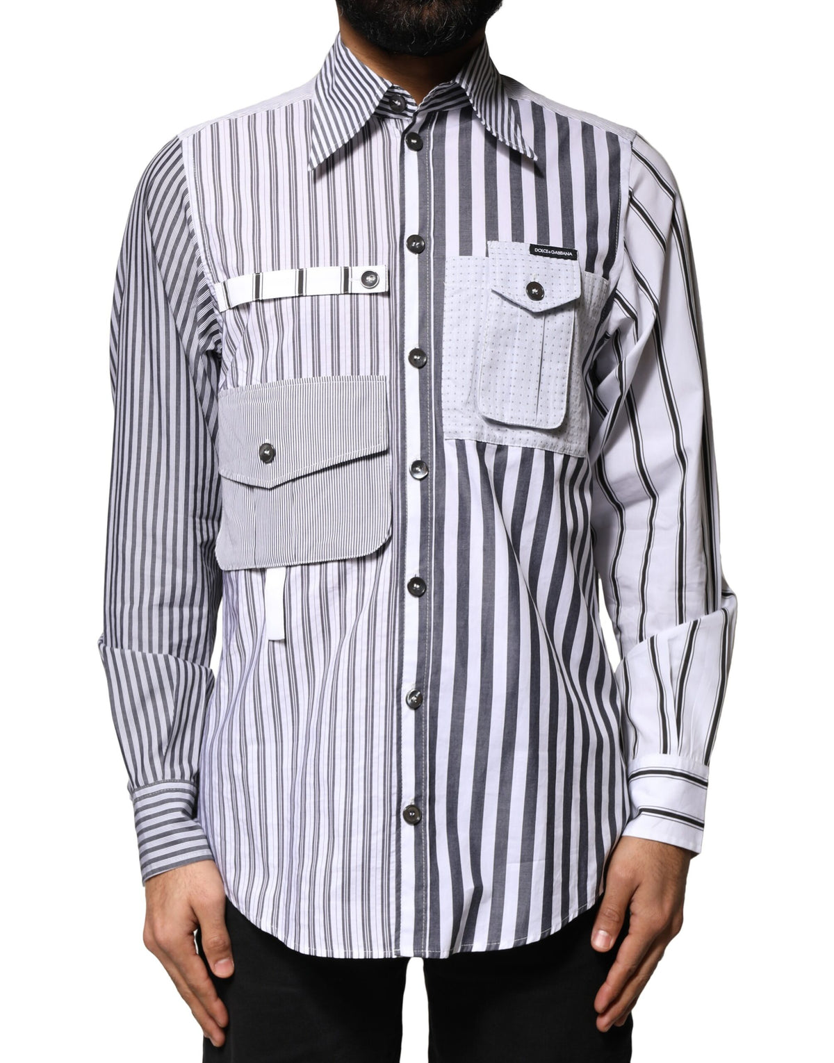 Dolce & Gabbana Multicolor Striped Button Down Casual Shirt