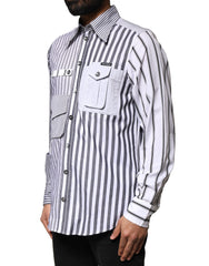 Dolce & Gabbana Multicolor Striped Button Down Casual Shirt