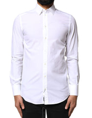 Dolce & Gabbana White Cotton MARTINI Formal Men Dress Shirt