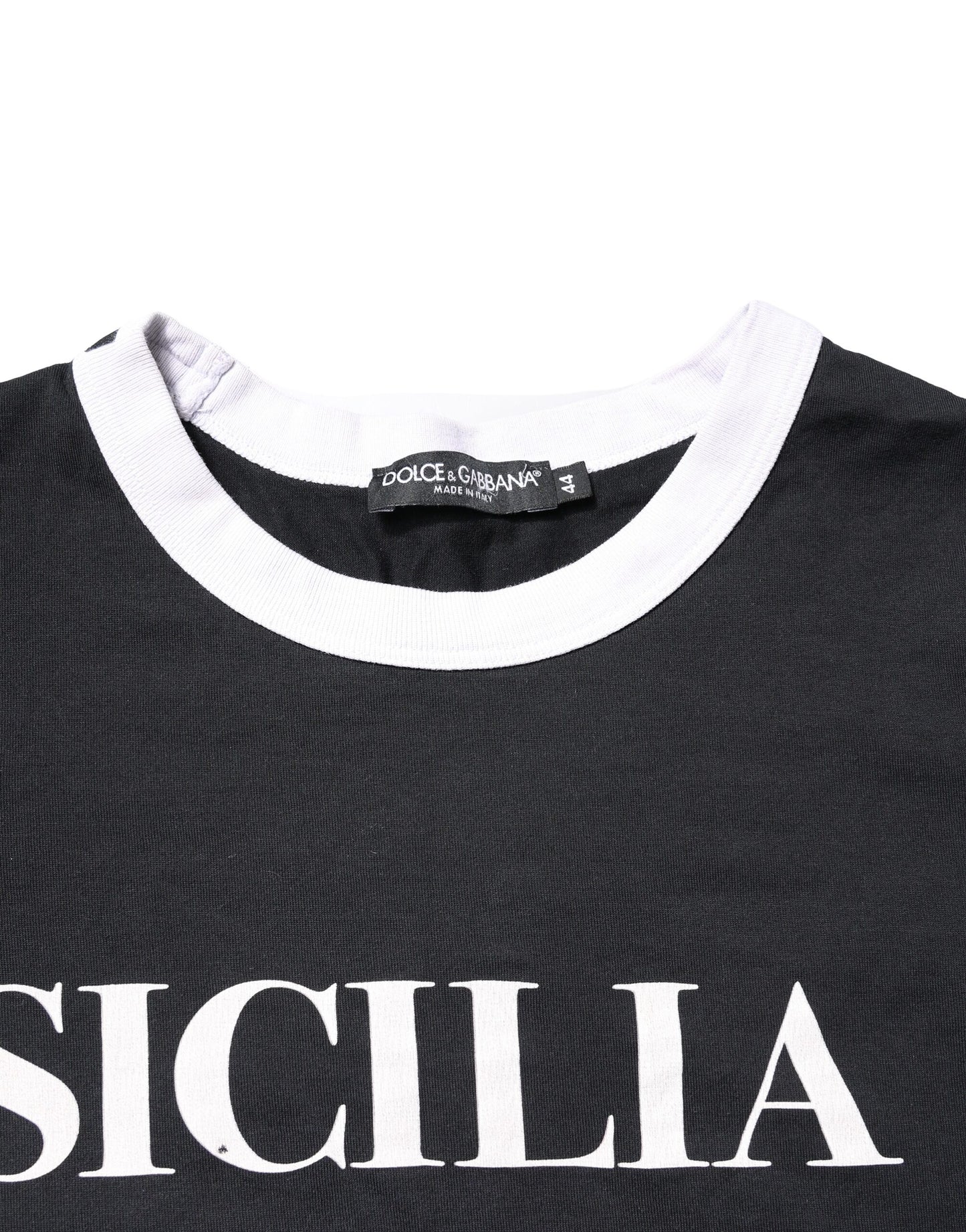 Dolce &amp; Gabbana Svart Sicilia Rundhalset T-skjorte med korte ermer