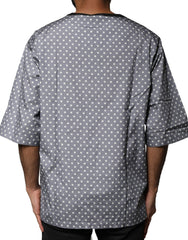 Dolce & Gabbana Gray Polka Dot Pin-Up Print Crew Neck T-shirt