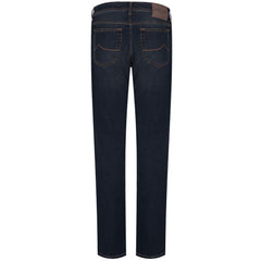 Jacob Cohen Blue Cotton Men Jeans with Orange Stitch Detail