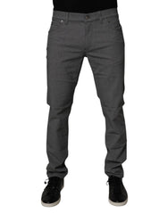 Dolce & Gabbana Gray Cotton Stretch Skinny Denim Jeans