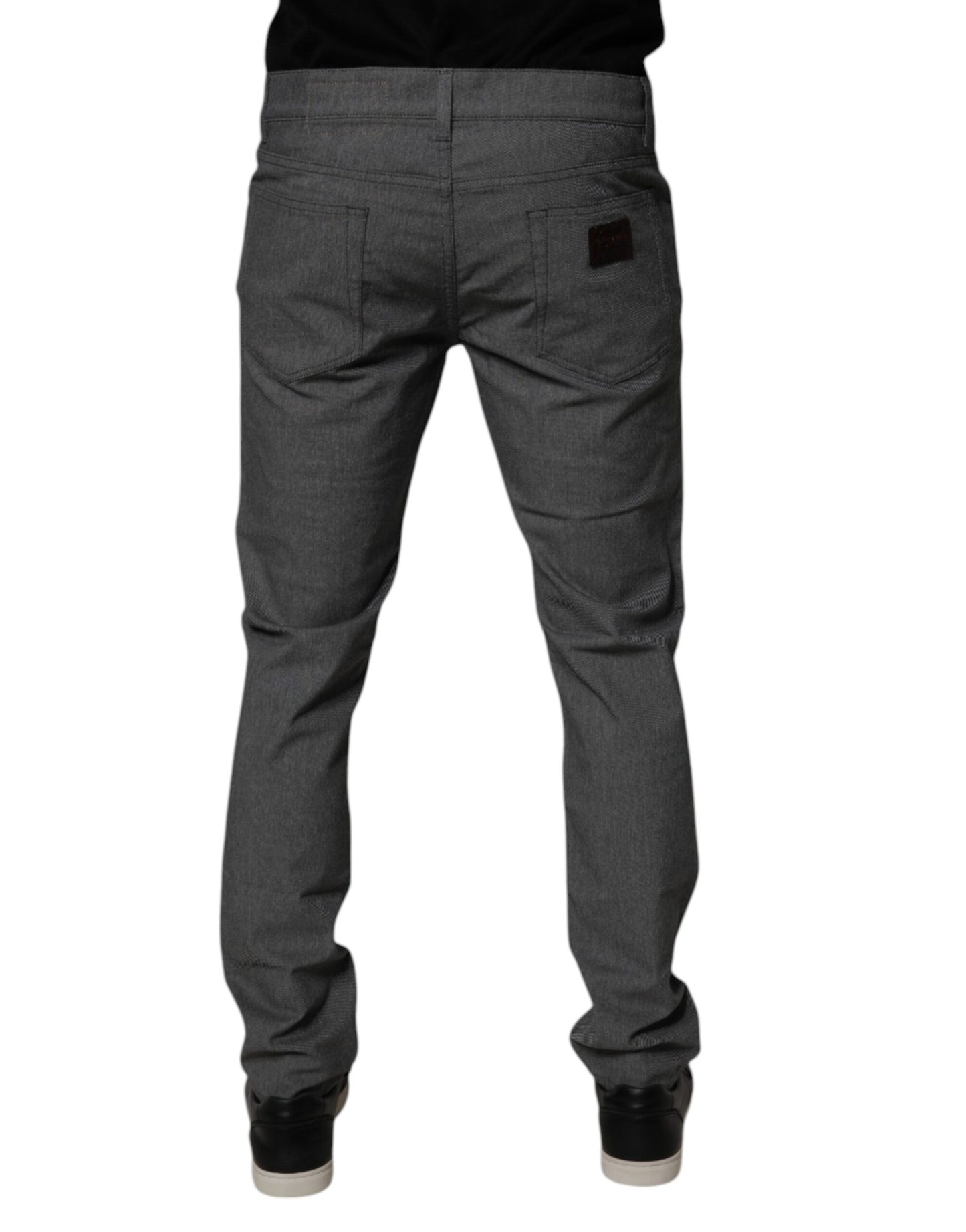 Dolce &amp; Gabbana Grå Bomullsstretchiga Skinny Denim Jeans