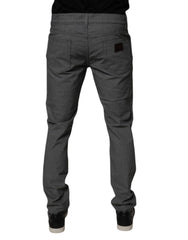 Dolce & Gabbana Gray Cotton Stretch Skinny Denim Jeans