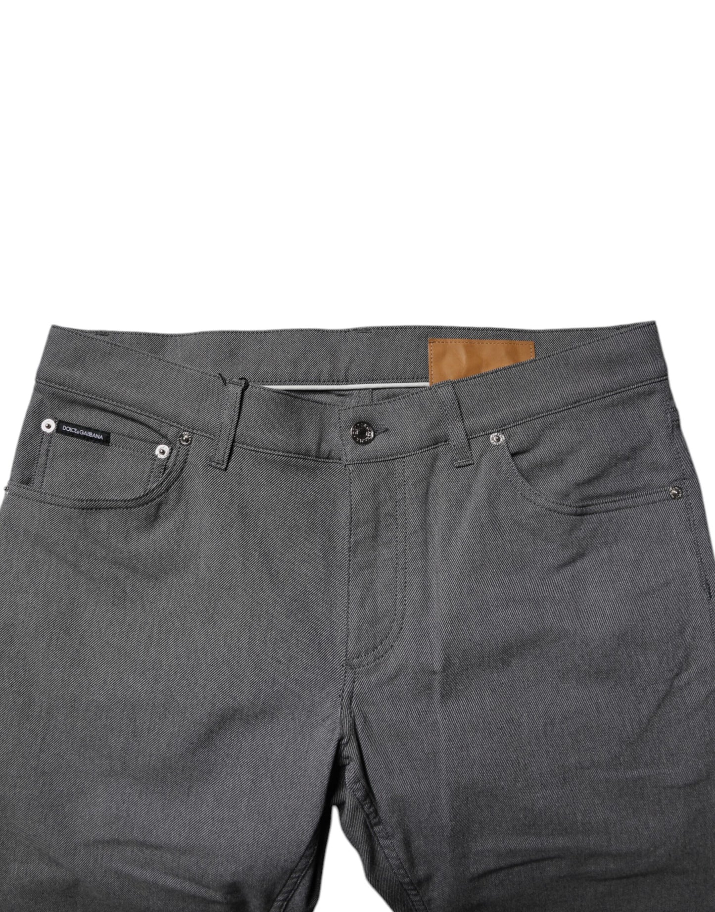 Dolce &amp; Gabbana Grå Bomullsstretchiga Skinny Denim Jeans
