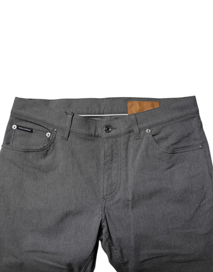 Dolce &amp; Gabbana Grå Bomullsstretchiga Skinny Denim Jeans