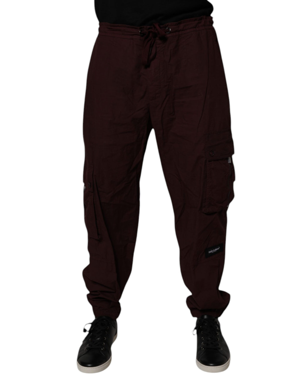 Dolce & Gabbana Maroon Cotton Cargo Jogger Sweatpants Pants