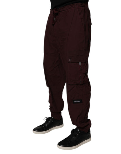 Dolce &amp; Gabbana Rödbruna Bomull Cargo Jogger Träningsbyxor