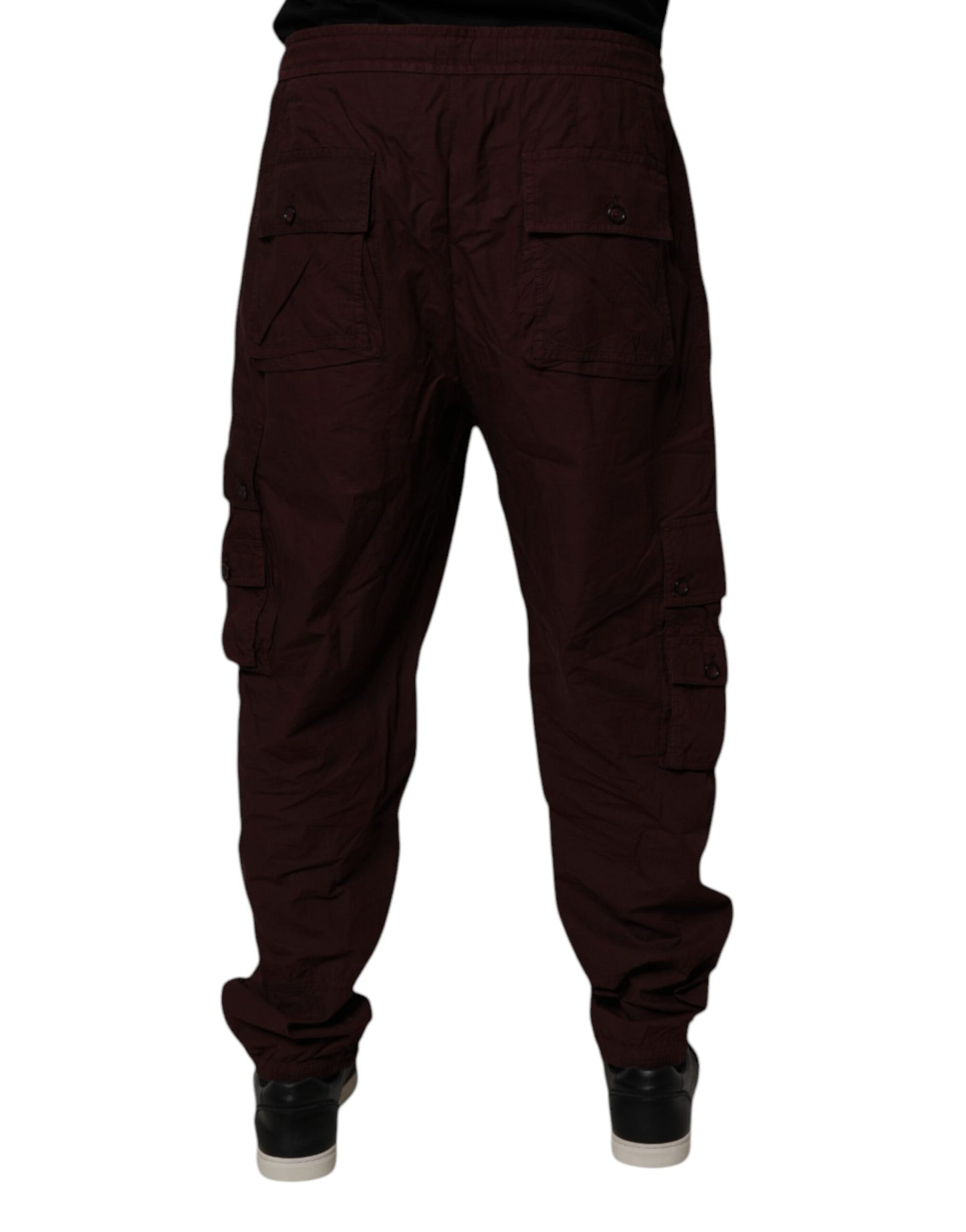 Dolce &amp; Gabbana Rödbruna Bomull Cargo Jogger Träningsbyxor