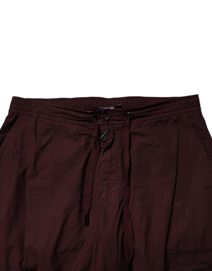 Dolce &amp; Gabbana Rödbruna Bomull Cargo Jogger Träningsbyxor