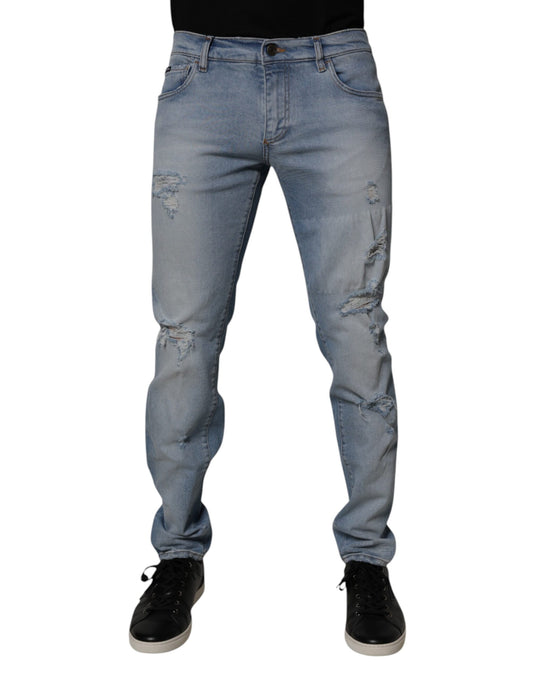 Dolce &amp; Gabbana Blå Skinny Jeans i Bomull för Herrar