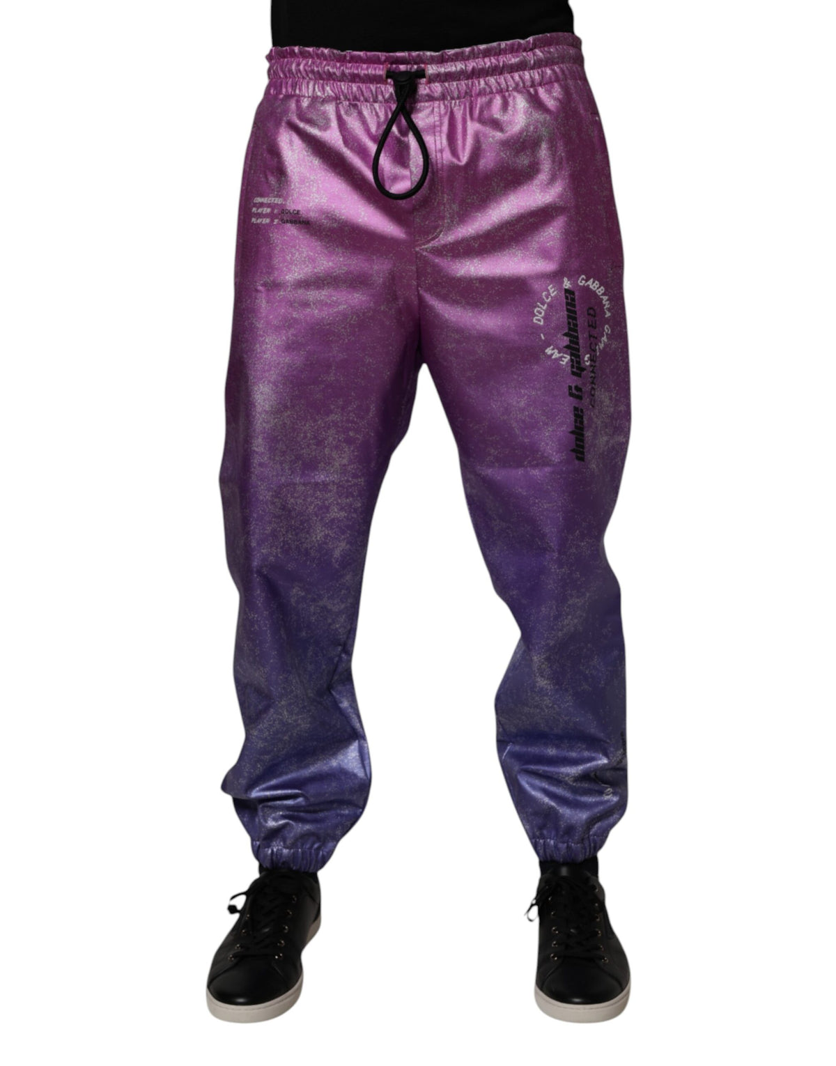 Dolce & Gabbana Pink Purple Two Tone Jogger Sweatpants Pants