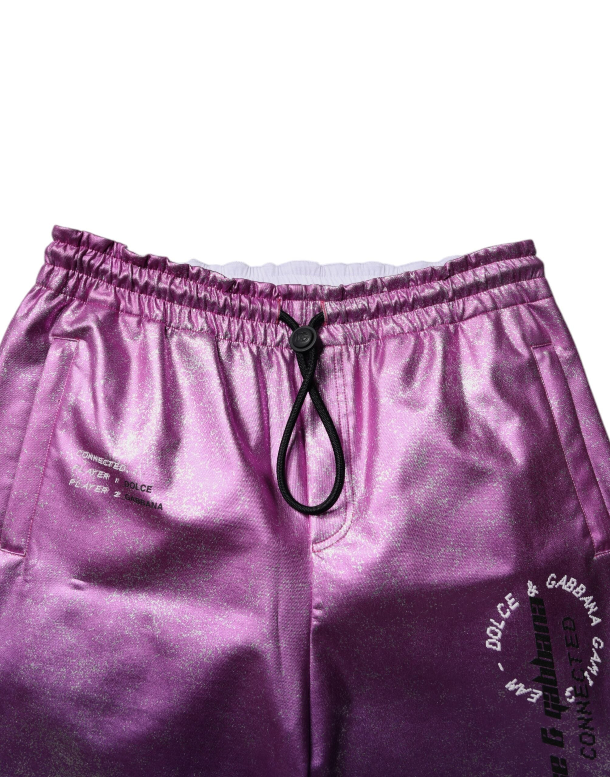 Dolce & Gabbana Pink Purple Two Tone Jogger Sweatpants Pants