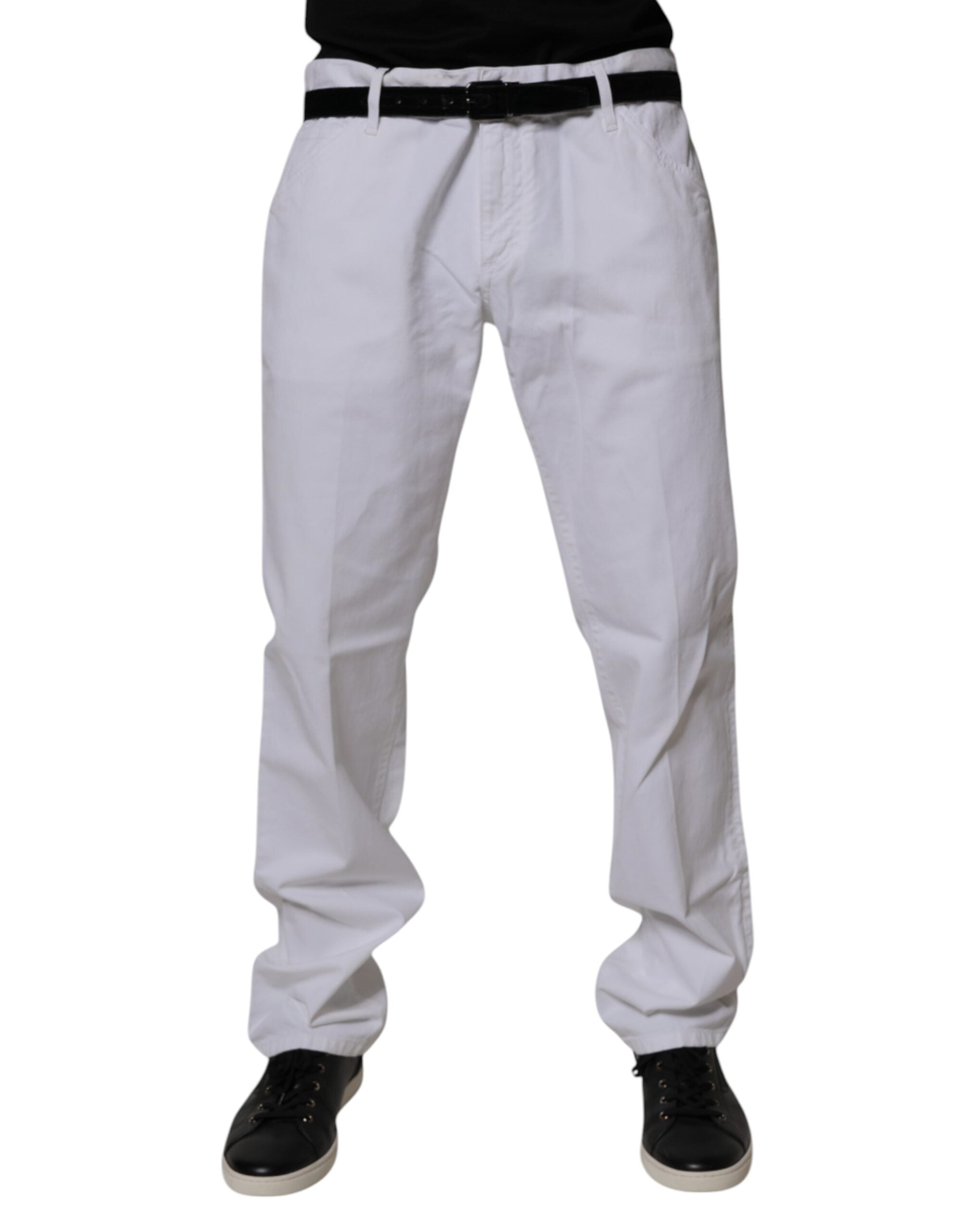 Dolce & Gabbana White Cotton Straight Men Denim Jeans