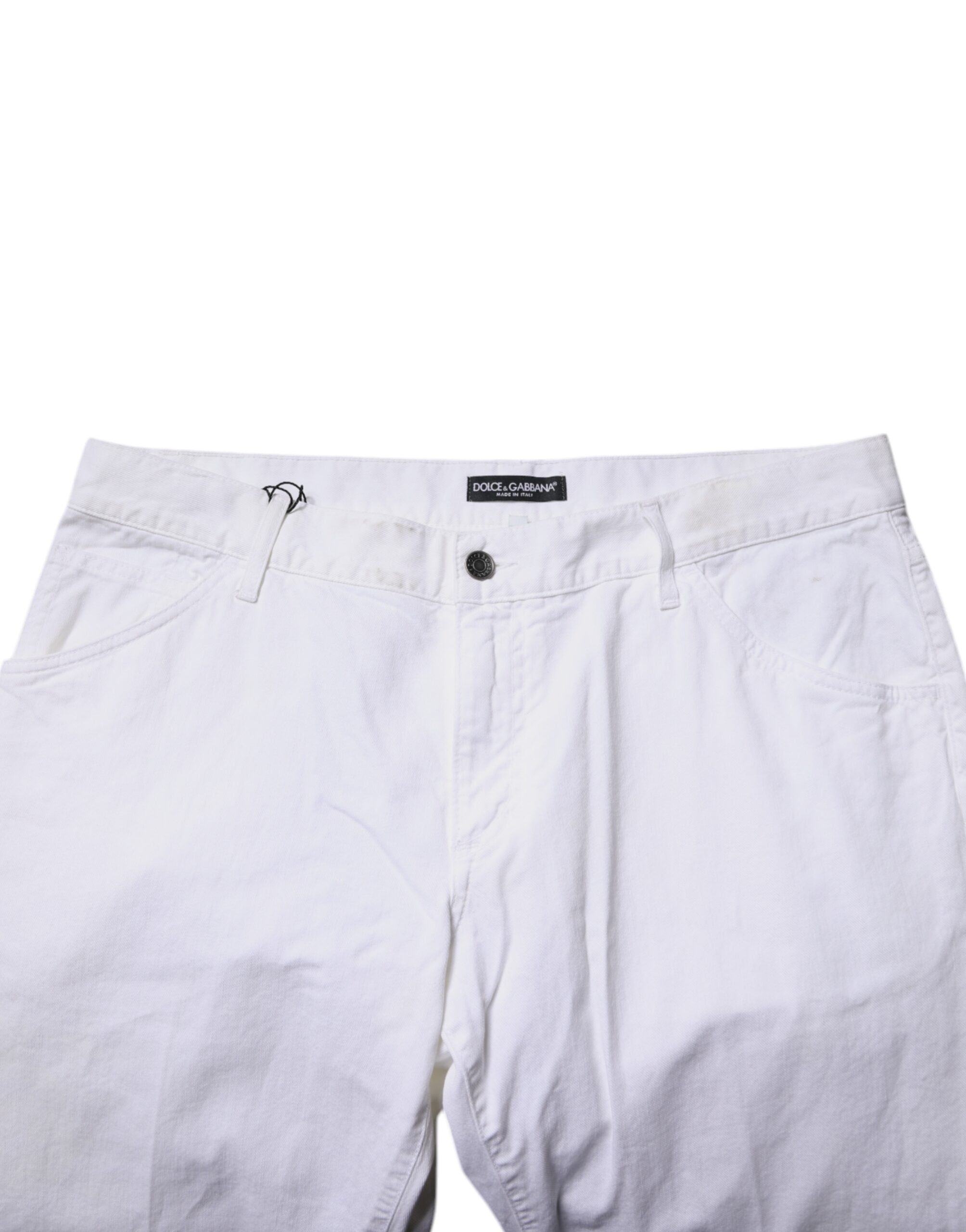 Dolce & Gabbana White Cotton Straight Men Denim Jeans