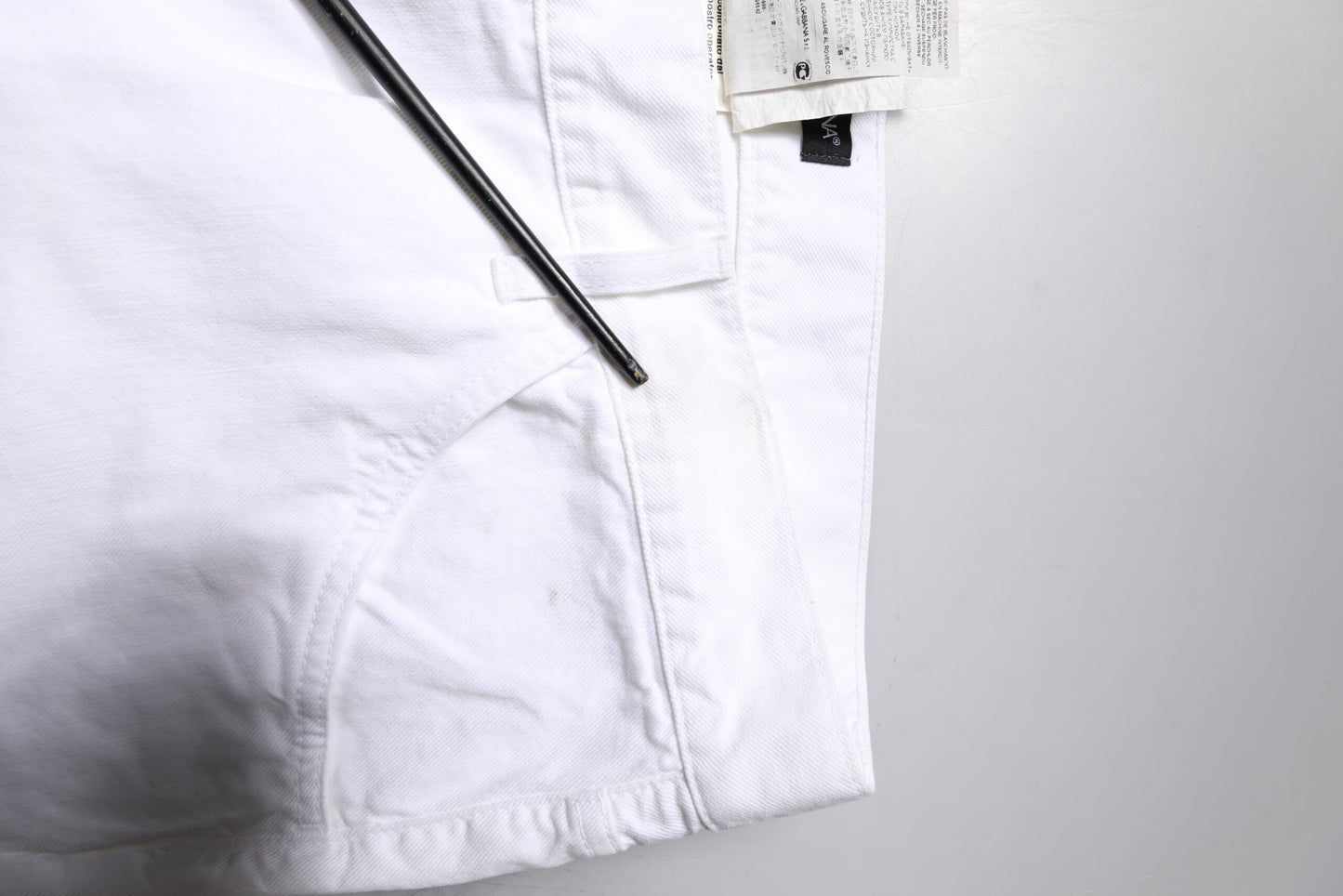Dolce &amp; Gabbana hvite bomullsrette herrejeans
