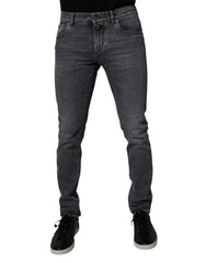 Dolce & Gabbana Dark Gray Cotton Stretch Skinny Denim Jeans