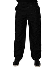 Dolce & Gabbana Black Logo Monogram Straight Pants