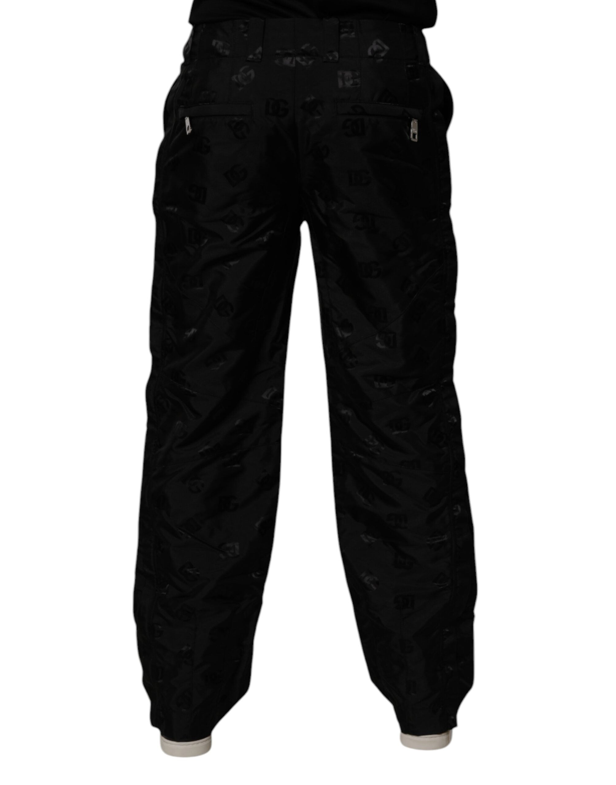 Dolce & Gabbana Black Logo Monogram Straight Pants