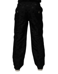 Dolce & Gabbana Black Logo Monogram Straight Pants