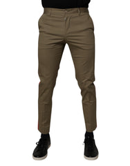 Dolce & Gabbana Dark Khaki Cotton Tapered Pants