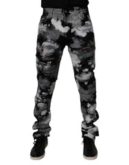 Dolce & Gabbana Multicolor Camouflage Tattered Skinny Denim Jeans