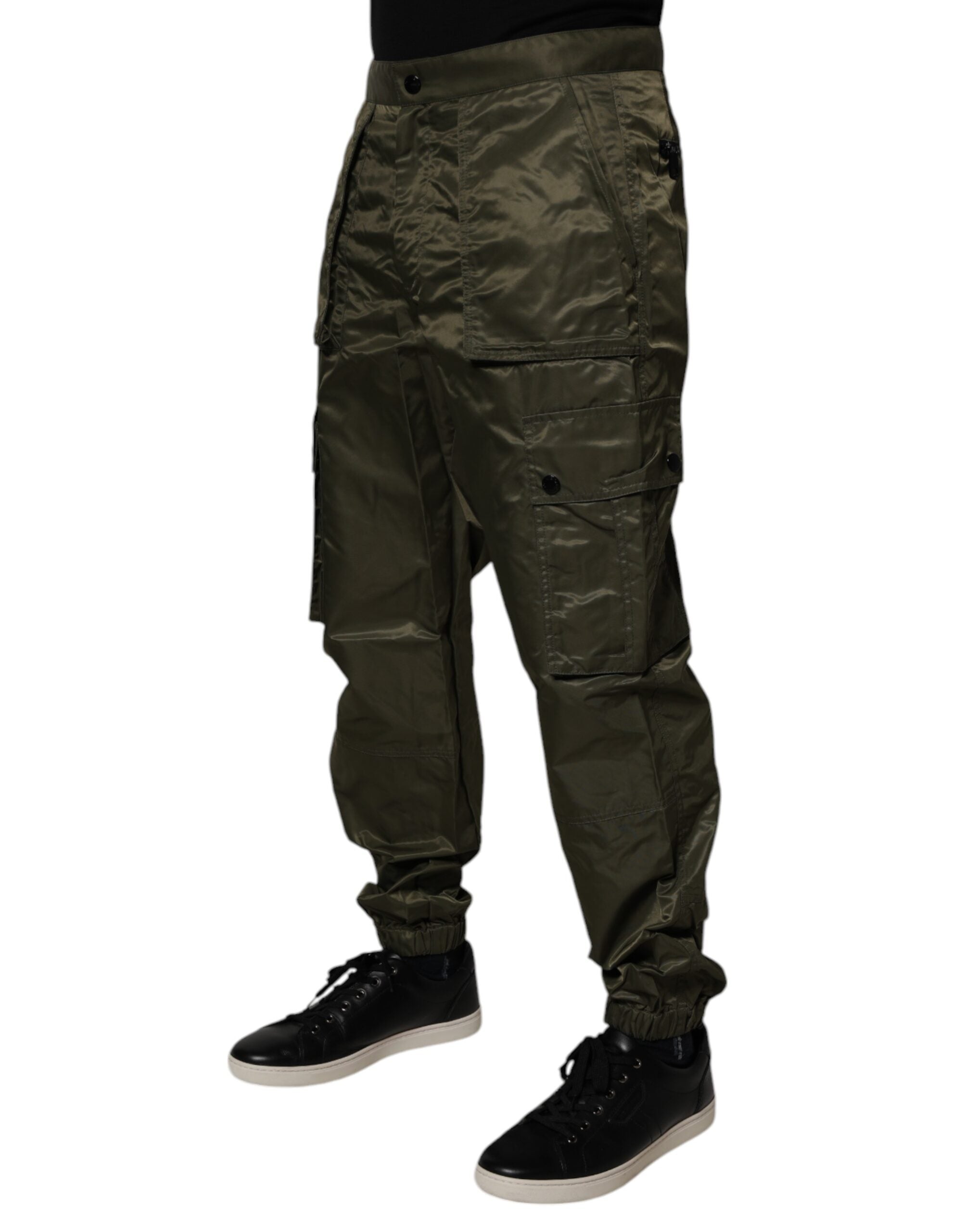 Dolce & Gabbana Dark Green Nylon Cargo Pants