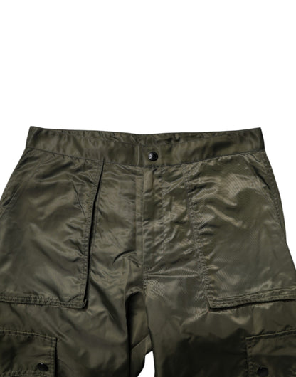 Dolce &amp; Gabbana Mörkgröna Nylon Cargobyxor