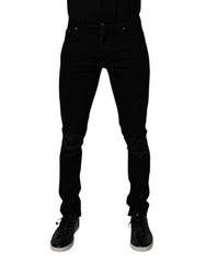 Dolce & Gabbana Black Cotton Stretch Skinny Men Denim Jeans