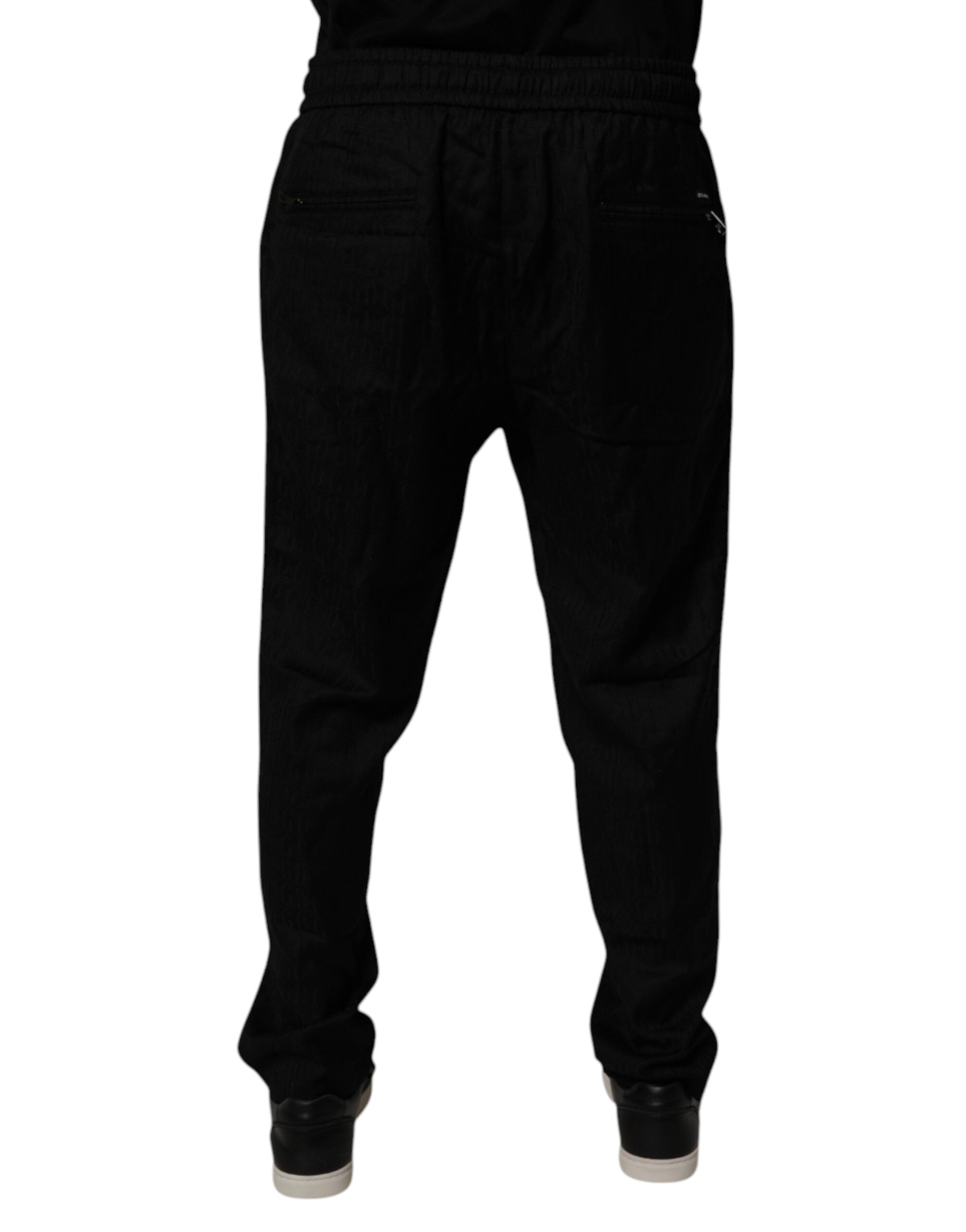 Dolce & Gabbana Black Wool Jogger Sweatpants Pants