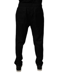 Dolce & Gabbana Black Wool Jogger Sweatpants Pants