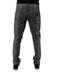 Dolce & Gabbana Two Tone Gray Cotton Denim Jeans