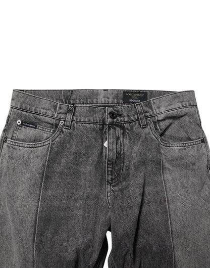 Dolce &amp; Gabbana Tvåfärgade Grå Bomullsdenimjeans